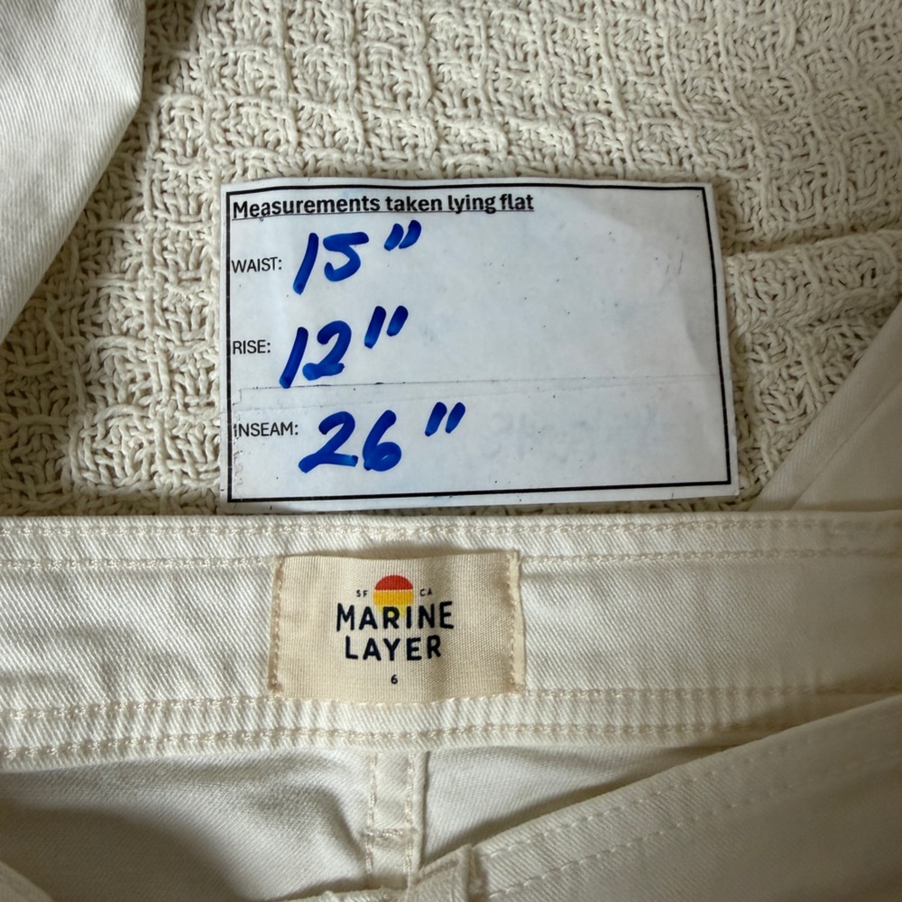 Marine Layer Ivory Bridget Slim Wide Leg Pants Size 6 - Picture 10 of 10